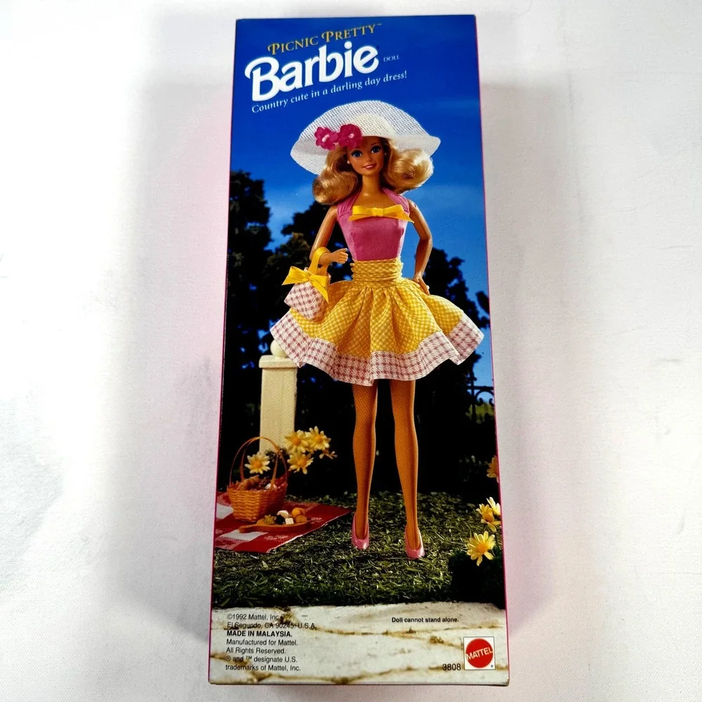 Mattel Picnic Pretty Barbie Doll 1992 Limited Edition Pink Gingham 3808 NIB